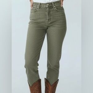 Vintage Rare Rough Riders Olive Green Western Denim Jeans Sz 9 10